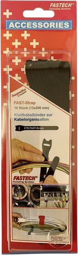 FASTECH 802-330 Klettkabelbinder zum Bündeln in Schwarz, 10 Stück, Länge: 200 mm, Breite: 13 mm - Bild 1