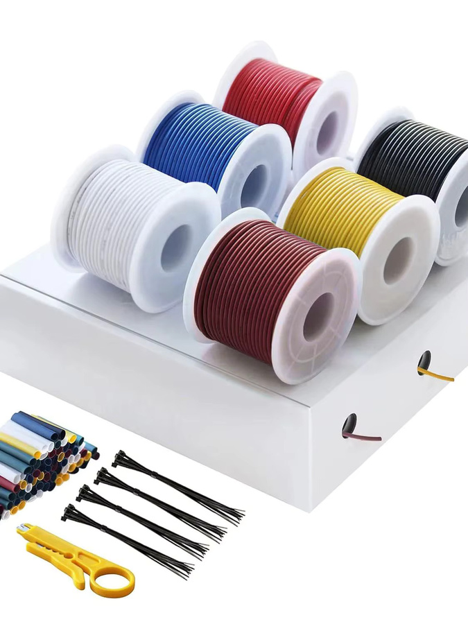 Verseilte verzinnte Silikon-Elektrodraht Kupfer-Anschlussdrähte in 6 Farben mit Werkzeug - Bild 6