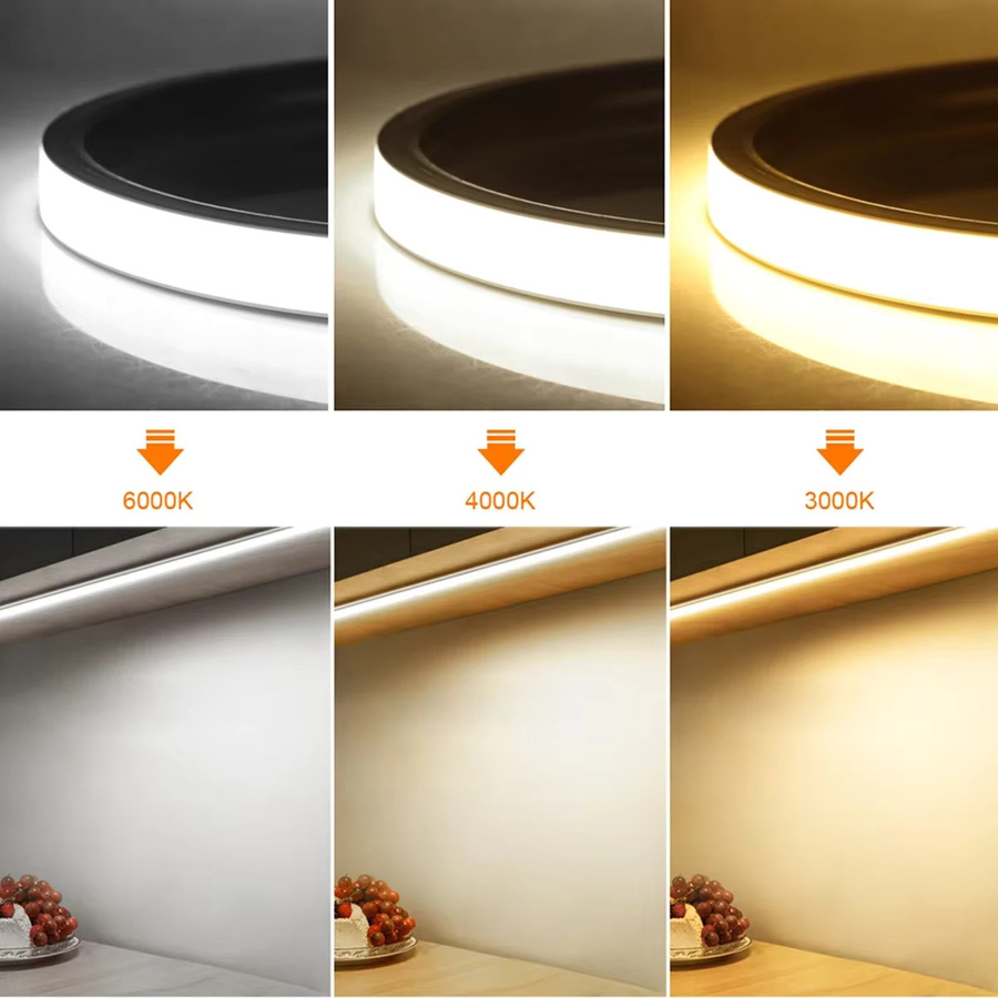 Gyarfas USB COB Neon LED-Lichtstreifen mit PIR-Bewegungssensor, IP65 Wasserdicht, Silikon-Lichtschlauch in Weiß für Treppen, Schlafzimmer und Bar - Bild 5