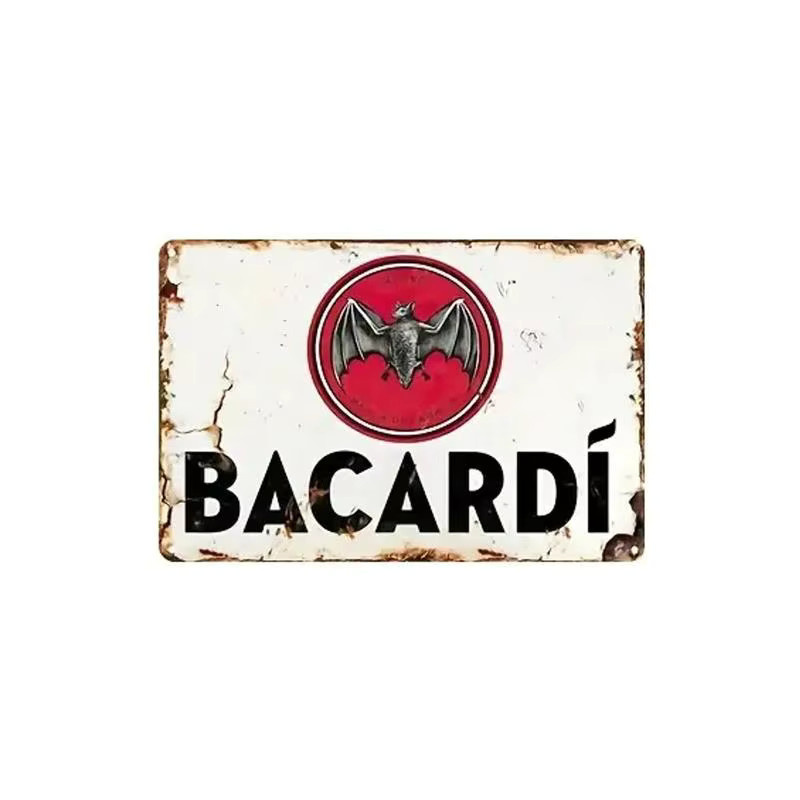 Bacardi Metallschild im Vintage-Design, Mehrfarbig, B/H: 20 x 14 cm - Bild 2