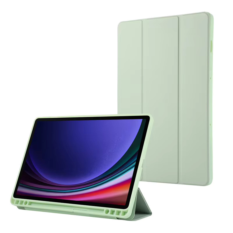 Samsung Galaxy Tab S10 Lite Schutzhülle mit Stifthalter und Klappfunktion in Schwarz und Grün - Bild 1