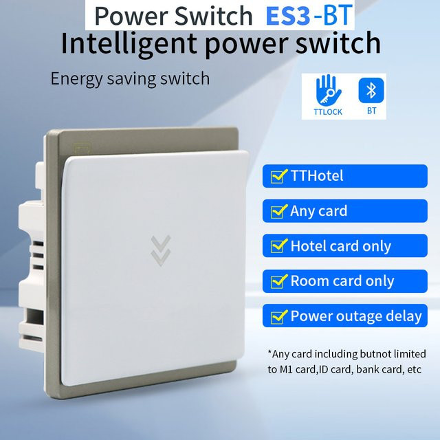 TTHotel Energiespar-Schalter mit RFID 13,56 MHz Karten-App zur Energiekontrolle in Weiß - Bild 1