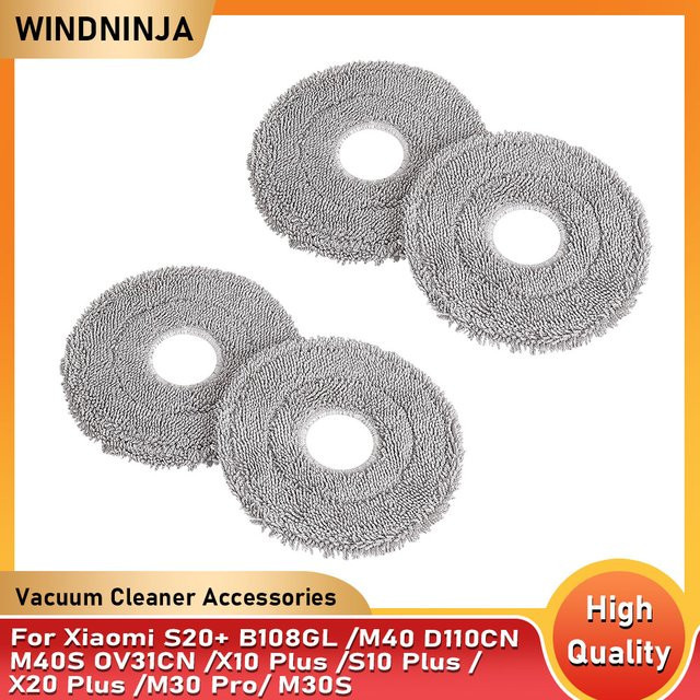 WINDNINJA Mopptuch für Xiaomi S20 Plus S10 Plus X20 Plus M30 Pro M30S Roboterstaubsauger Ersatzteil Wischpad - Bild 1