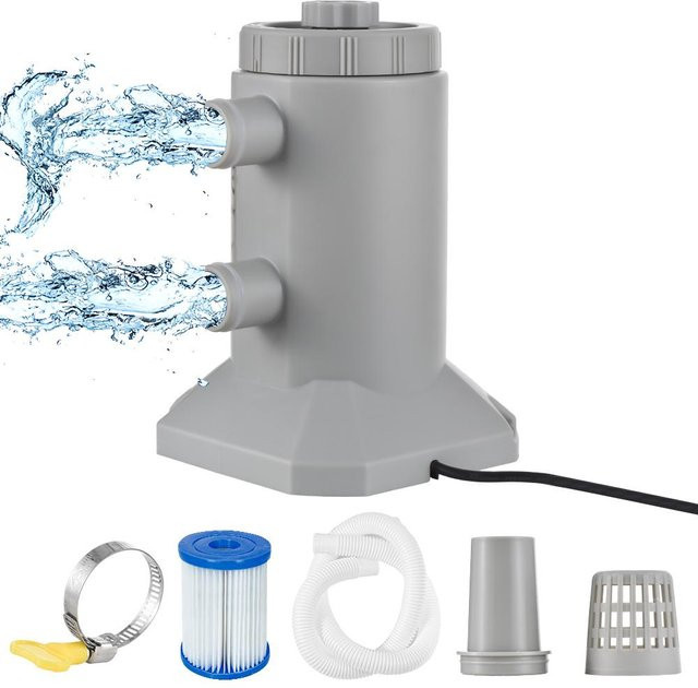Aimo Kartuschenfilterpumpe für Aufstellpools, 55 W, 250 l/h Durchfluss, grau - Bild 1