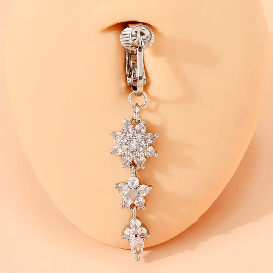 Piercing Addicter Bauchnabelring, Sonnenblume, Silber, Kristall, Damen - Bild 2