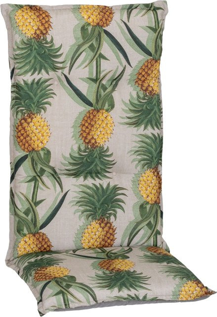 Beo Sitzauflage Hochlehner Treffelstein mit Ananas-Motiv in Grau und Multicolour - Bild 1