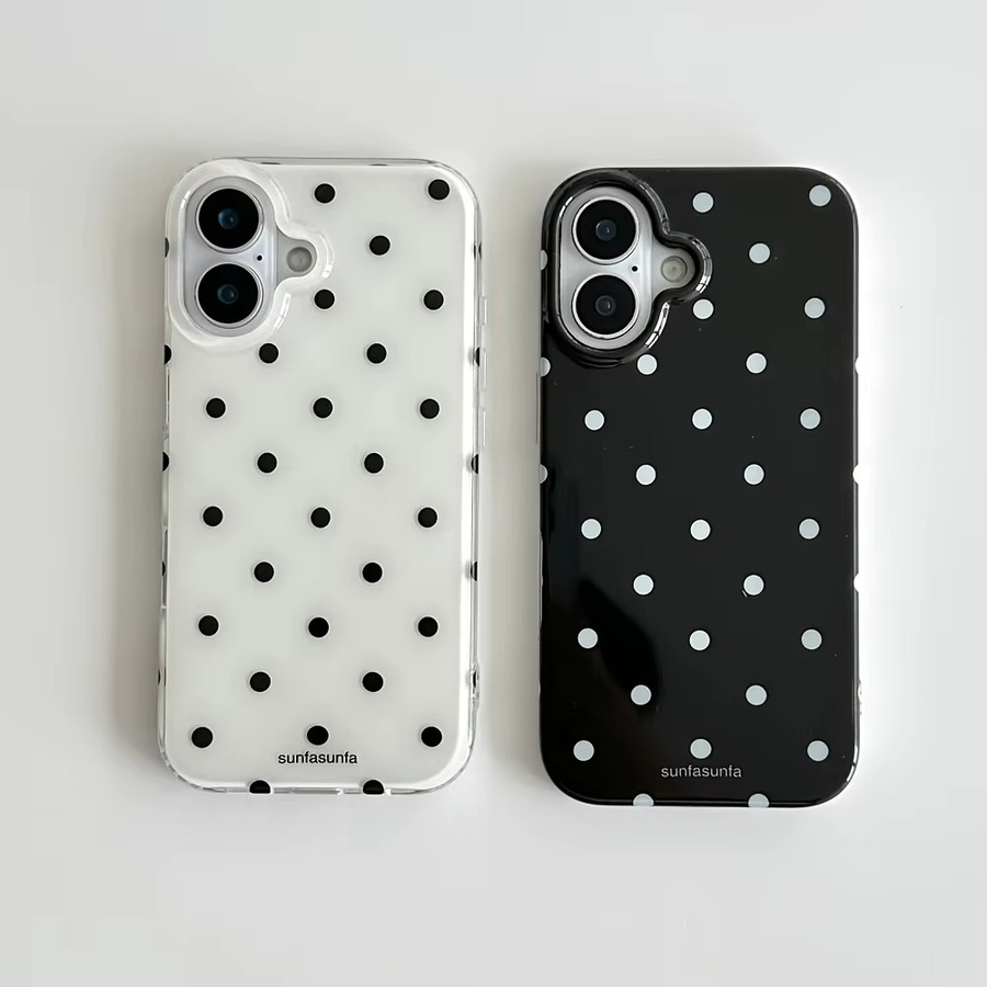 Handyhülle mit Polka Dot Muster in Schwarz Weiß für Samsung Galaxy A-Serie (A13 bis A73) 4G und 5G - Bild 1