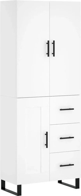vidaXL Highboard Weiß aus Holzwerkstoff und Metall B/T/H: 69,5 x 34 x 180 cm - Bild 1