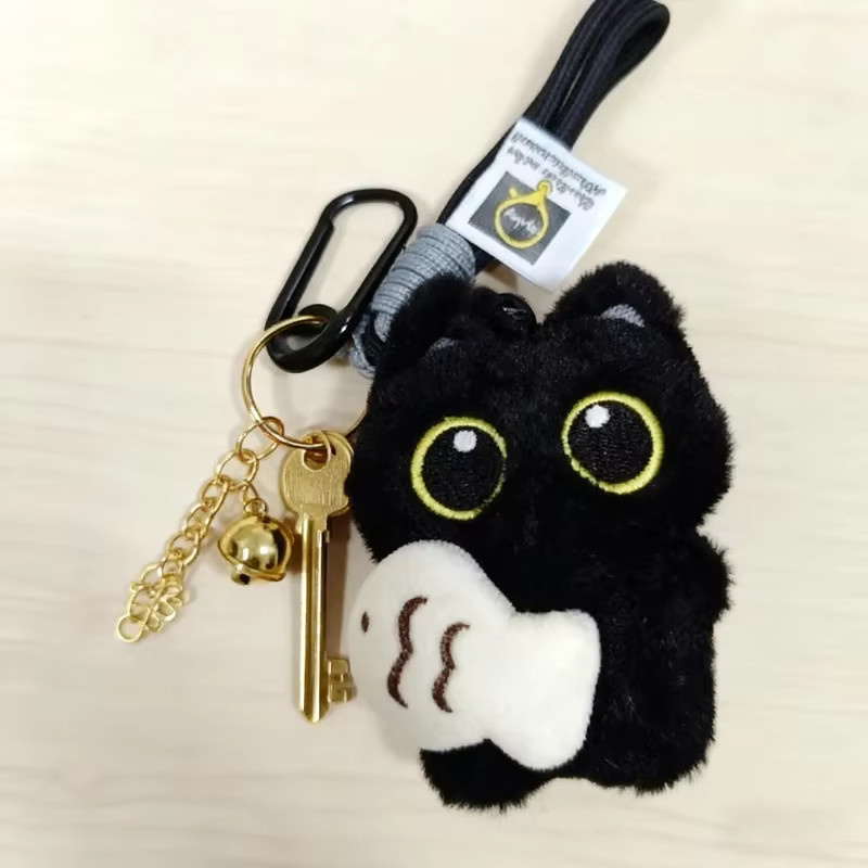 Anhänger schwarze Katze, Plüsch, Unisex - Bild 4