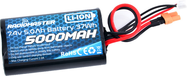 RadioMaster 5000 mAh 2S 7,4 V 21700 Li-Ion Akku in Schwarz für TX16S und TX12 MKII - Bild 1