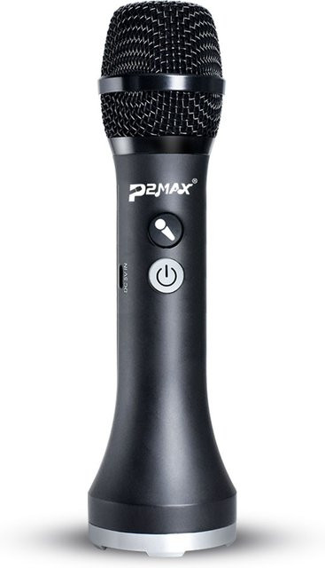 P2MAX Tragbares All-in-One Karaoke-Megaphon mit leistungsstarkem Mikrofon und Lautsprecher für Gesang, Besprechungen und Unterricht in Schwarz oder Rot - Bild 1