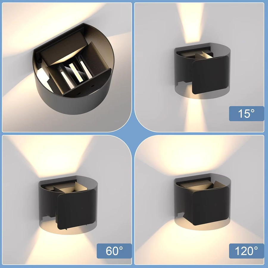 LED Up Down Wandleuchte Schwarz IP65 Wasserdicht mit 5W Warmweiß 3000K für Außen und Innen - Bild 2