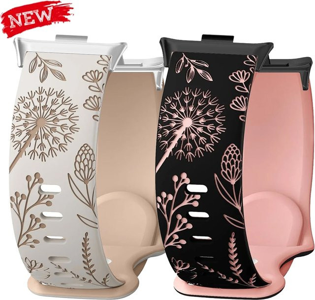 CAOWTAN Uhrenarmband Silikon, Floral graviert, Redmi Watch 6/5/4, Xiaomi MiBand 9pro/8pro - Bild 1