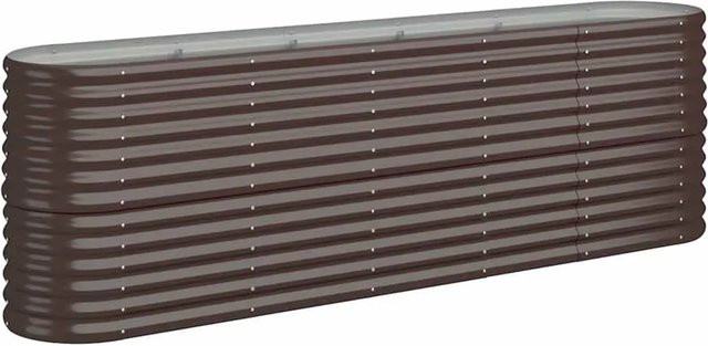 vidaXL Hochbeet aus verzinktem Stahl in Braun, B/T/H: 224 x 40 x 68 cm - Bild 1
