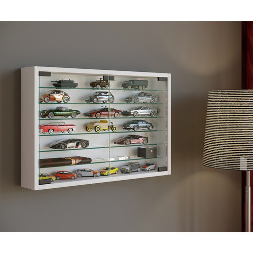 VCM Hängevitrine Mandosa XL in Weiss mit ESG-Sicherheitsglas und Glastüren, B: 60 cm, H: 40 cm, T: 10 cm - Bild 1
