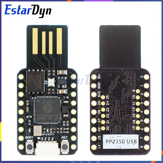 Raspberry Pi RP2350-USB Mini-Entwicklungsboard mit 16 MB Flash, Dual-Core RP2350A Chip und 520 KB SRAM, USB-C, Schwarz - Bild 1