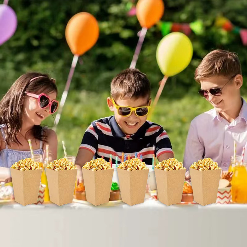 24 Stück ZQNYCY Popcorn Boxen aus Kraftpapier in Braun für Party und Filmabend - Bild 2