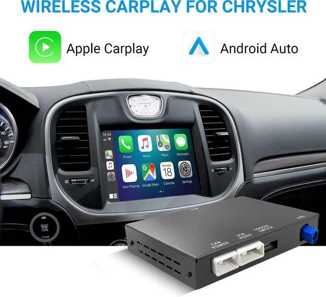 Ezonetronics Wireless CarPlay und Android Auto Nachrüstsatz Decoderbox für Chrysler 300-Serie 2011–2016 in Schwarz mit Wi-Fi und Bluetooth - Bild 1