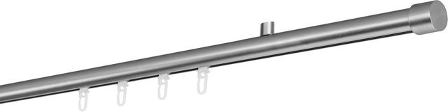 Ondeco Gardinenstange auf Maß Edelstahl-Optik mit Deckenträger und Gleiter, Breite: 280 cm, Innenlauf: 20 mm - Bild 1