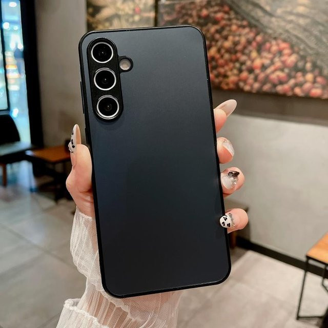Matte Glas Schutzhülle für Samsung Galaxy S22 Ultra in Schwarz - Bild 1