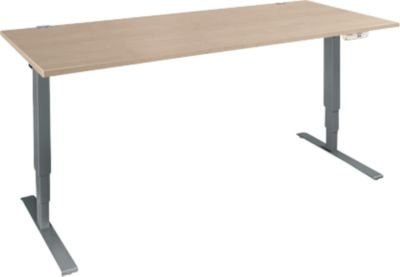 Schäfer Shop Genius Schreibtisch AERO FLEX elektrisch höhenverstellbar mit T-Fuß und Memorypanel, Eiche/Anthrazit, Breite: 160 cm, Tiefe: 80 cm, Höhe: 80 cm - Bild 1