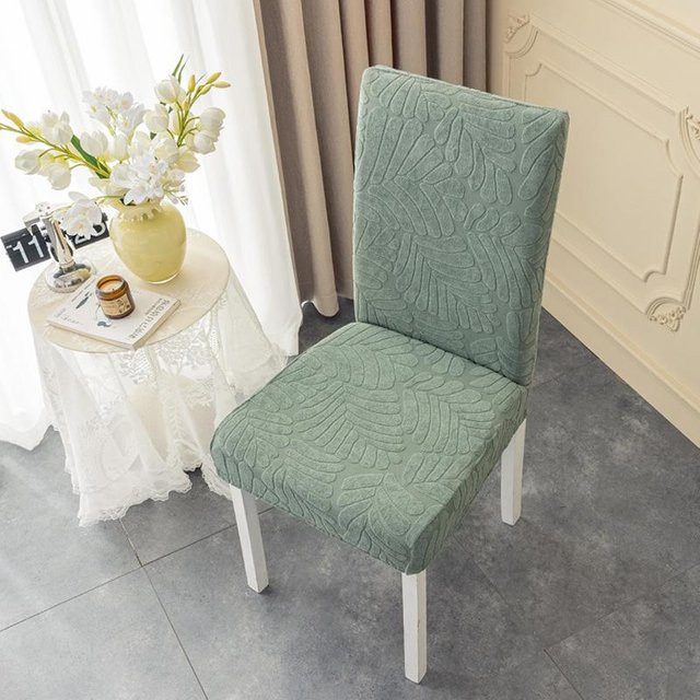 Elastischer und verdickter Stuhlbezug von Yiran Furniture in Grün mit floralem Jacquard-Muster, One Size - Bild 1