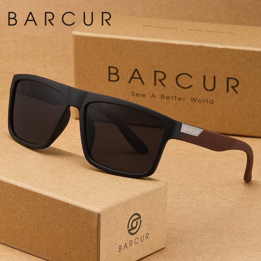 BARCUR Sonnenbrille, quadratisch, Vollrand, Kunststoff, schwarz - Bild 1