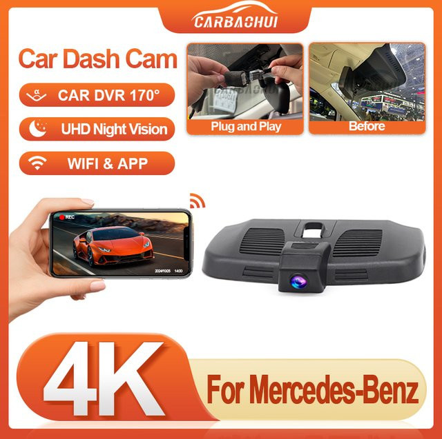 CARBAOHUI 4K UHD Dash Cam für Mercedes Benz V-Klasse W447, EQV und Marco Polo (2014-2023), Plug and Play Autokamera in Schwarz - Bild 1