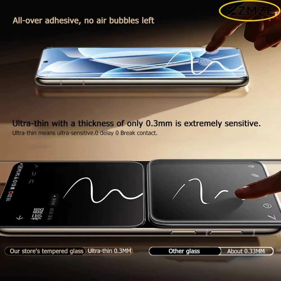 Panzerglas Displayschutzfolie für Xiaomi 17 Pro Max 15 14 13 12 11 15T 14T 13T 12T 11T in Transparent und Schwarz mit glatter Textur und hochauflösendem Display-Schutz - Bild 4