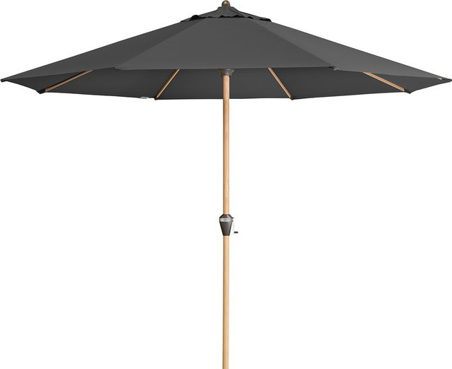 Doppler Sonnenschirm Alu Wood Ultra 350 Kurbelschirm, anthrazit, Durchmesser: 350 cm - Bild 1