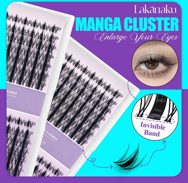 LAKANAKU Manga-Cluster-Wimpern, natürlich - Bild 1