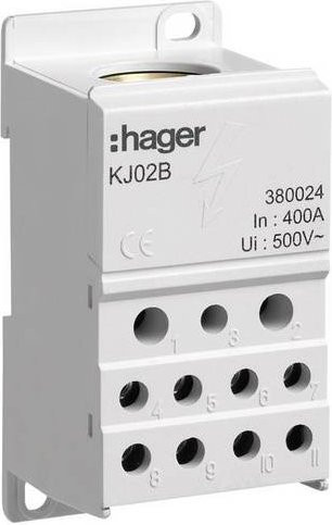 Hager Verteilerblock KJ02B mit Schrauben in Weiß - Bild 1