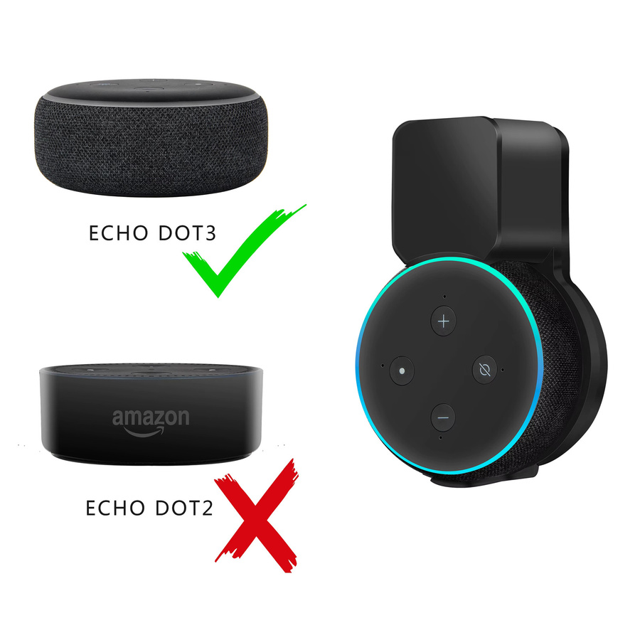 Echo Dot Wandhalterung in Schwarz für Echo Dot 3 Lautsprecher mit integriertem Kabelmanagement - Bild 3