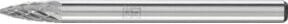 PFERD Hartmetall Frässtift Spitzbogen SPG universal mittel kreuzverzahnt, Durchmesser: 3 mm, Länge: 7 mm, Schaft-Durchmesser: 3 mm, Farbe: Silber - Bild 1