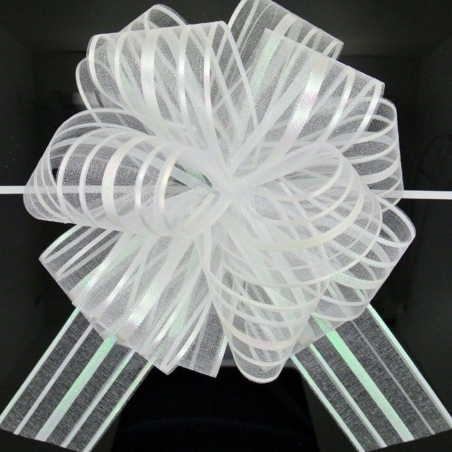 5-teiliges Organza-Bogenband Set von OZXCHIXU in Weiß zur Dekoration für Hochzeiten, Blumen, Geschenke und Veranstaltungen - Bild 1