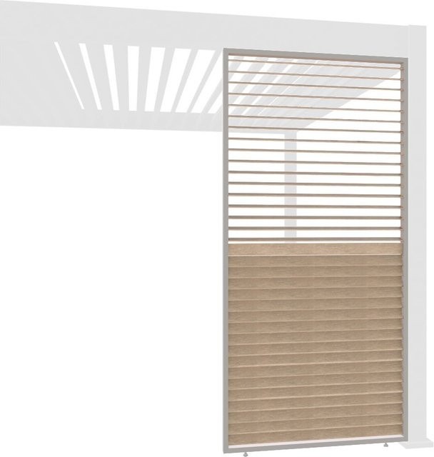 Weide Pergola Wand aus Aluminium mit drehbaren Lamellen in Holzoptik, Breite: 123 cm - Bild 1