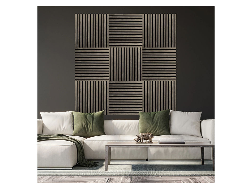 FIBROTECH Square Akustikpaneele aus Holzfurnier, 2 Stück, Grey Oak, B/T/H: 52 x 52 x 2,2 cm - Bild 2