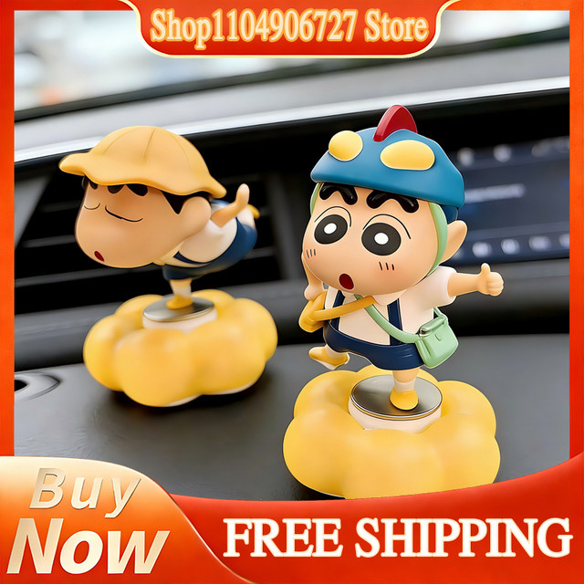52TOYS Crayon Shin Chan Anime-Figur als drehbares Auto-Armaturenbrett-Ornament mit Wolkenbasis zur Dekoration für dein Auto oder deinen Schreibtisch - Bild 1