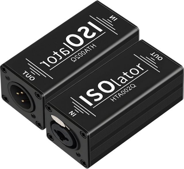 TITAK Audio Noise Filter Isolator mit 6,35 mm Klinke in Schwarz zur Beseitigung von Brummschleifen und Störgeräuschen - Bild 1