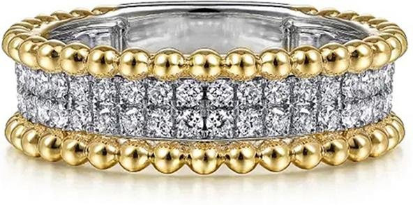 Huitan Verlobungsring, Bicolor, Messing, Zirkonia, Damen - Bild 1