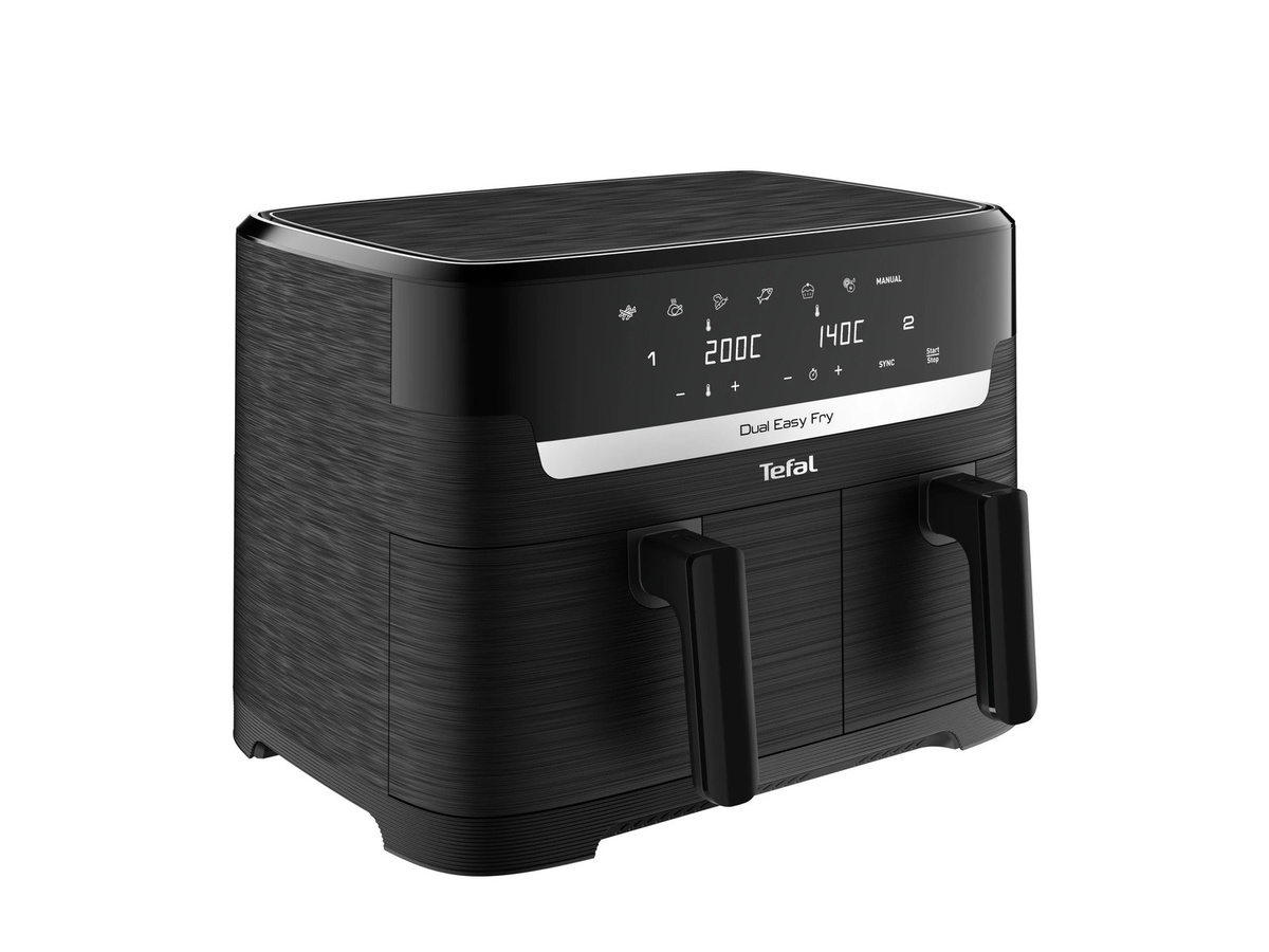 Tefal Dual Easy Fry Essential Doppel-Heißluftfritteuse EY901N, Schwarz, 5,2 l und 3,1 l - Bild 3