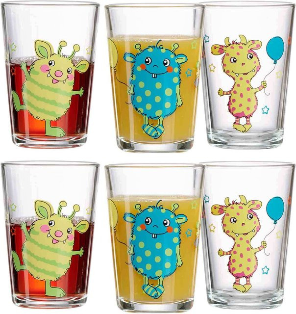 Ritzenhoff & Breker Kindergläser Monsterchen, 6er Set, Mehrfarbig, 205 ml - Bild 1