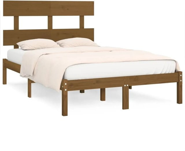 vidaXL Massivholzbett aus Kiefer in Honigbraun B/T/H: 200 x 200 x 205,5 cm - Bild 1