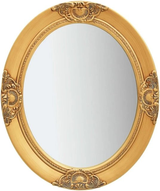 vidaXL Wandspiegel im Barock-Stil in Gold, Oval, B: 50 cm, H: 60 cm - Bild 1