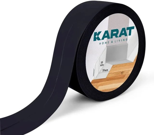 KARAT Weichsockelleiste Riga Schwarz aus PVC, Selbstklebend, 15 Meter, B/H: 19 x 19 mm - Bild 1