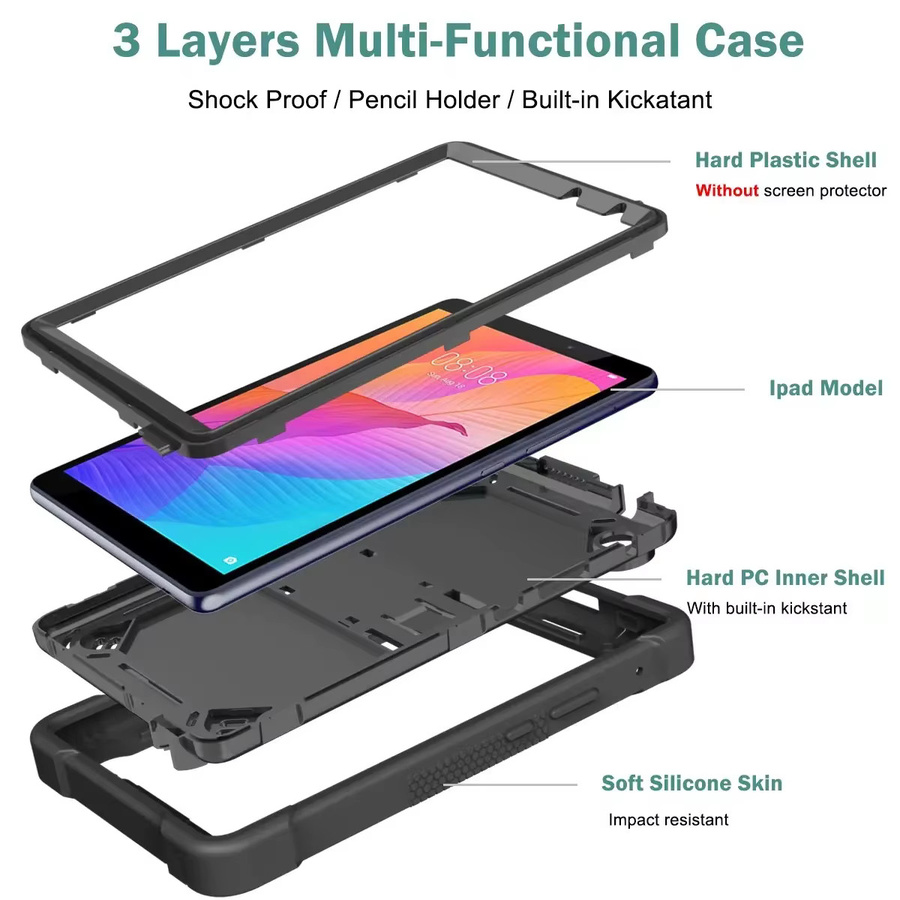 Schutzhülle mit Standfunktion für Samsung Galaxy Tab A9 Plus, A11, S9, S6 Lite, A8, A7 und A7 Lite in Schwarz oder Grau - Bild 3