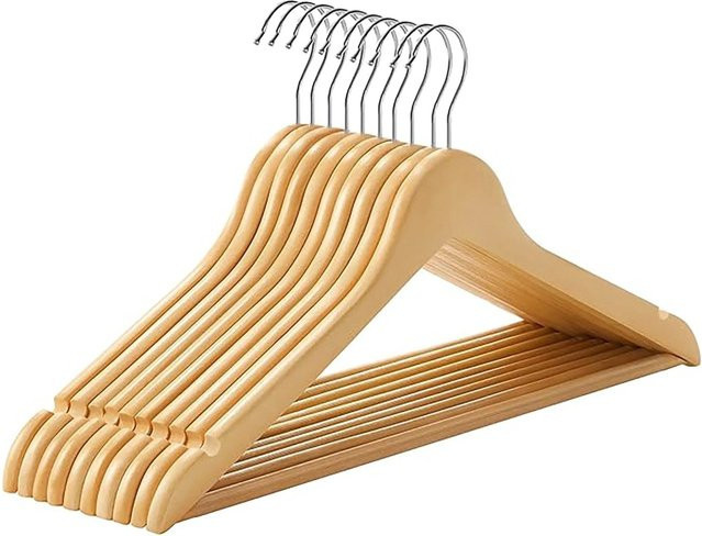 Songmics Kleiderbügel-Set Cason aus Holz in Braun, 10-teilig - Bild 1