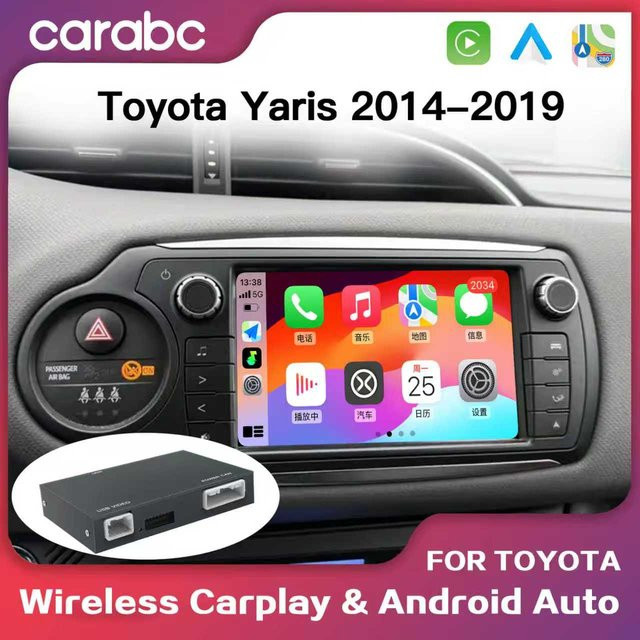 CARABC Drahtloses CarPlay und Android Auto Modul für Toyota Avalon, RAV4, Corolla, Tacoma, Camry, Tundra, Highlander, Prius, 4Runner und Yaris in Grau - Bild 1