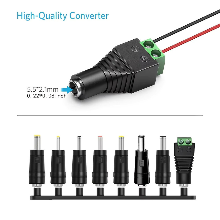 8er Set Universal AC DC Netzteil Adapterstecker Tipps für Lenovo Thinkpad Laptops, Schwarz, 5,5mm x 2,1mm - Bild 2