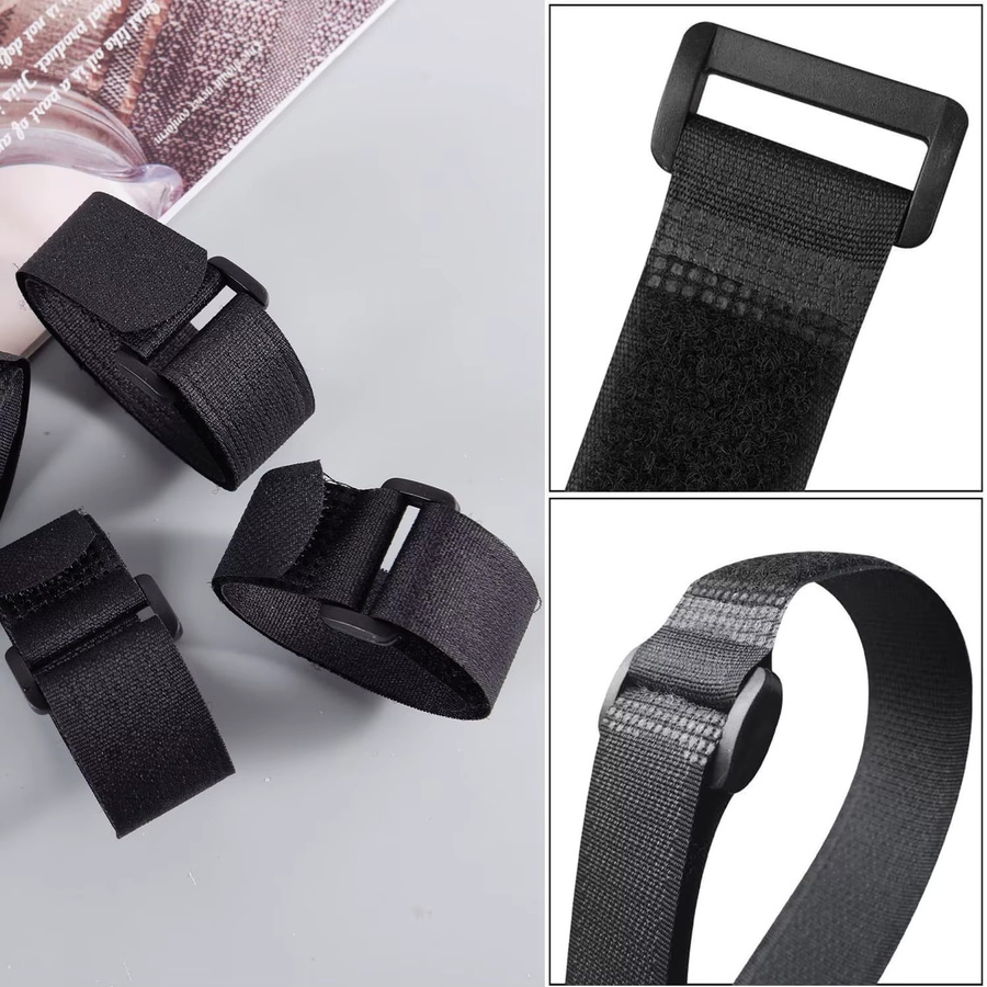 Wiederverwendbare Nylon-Klettverschlüsse als verstellbare Kabelbinder zur Kabelsicherung in Schwarz - Bild 3